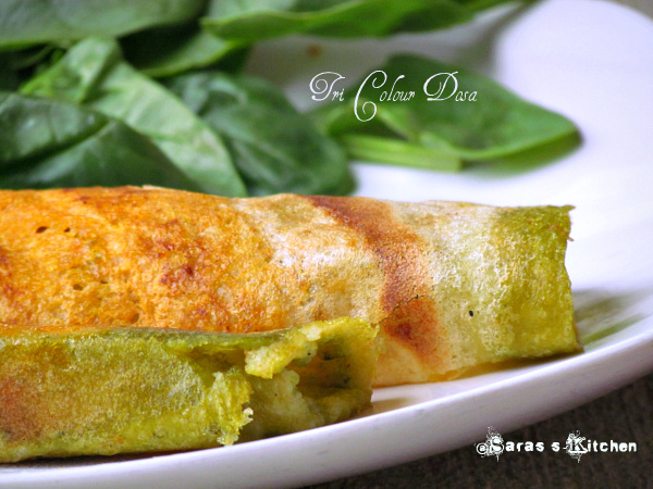 Healthy Tricolour Dosa ~ Independence day special Healthy Tricolour Dosa ~ Independence day special